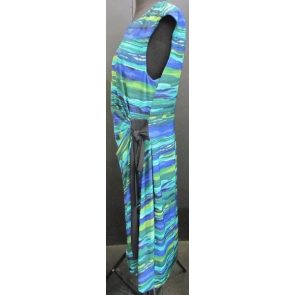 NWT! Connected Apparel Ruched Water Color Dress - Picture 3 of 5